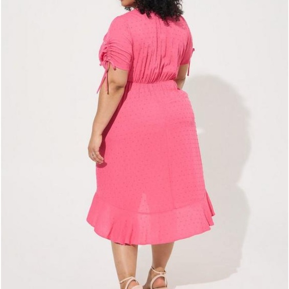 Torrid MIDI Swiss Linen Surplice Dress Size Large New with tags - Picture 5 of 6